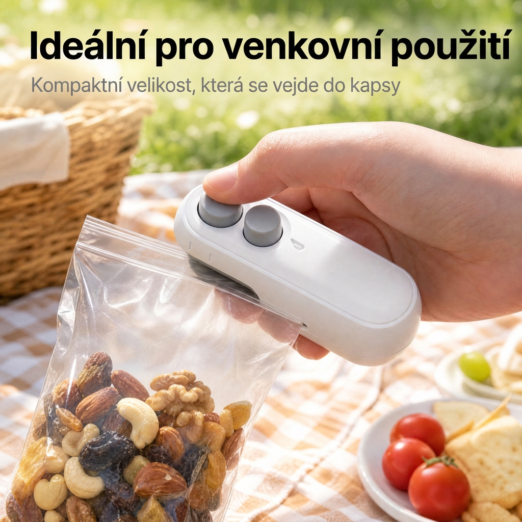 Vitalisys® Przenośna ładowalna zgrzewarka do woreczków – 2w1 USB-C mini urządzenie do zgrzewania i cięcia ✨