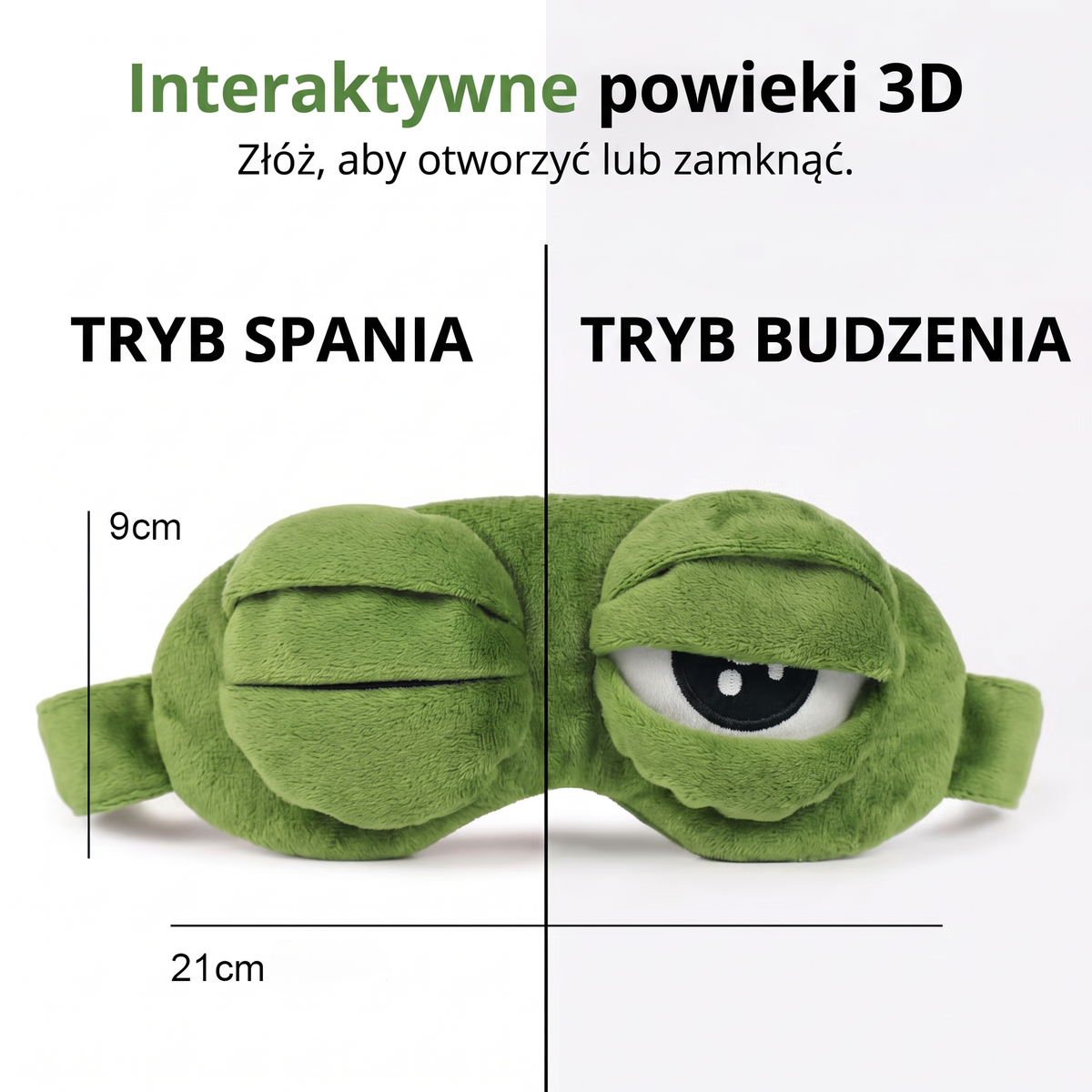 🔥🔥 Ostatni dzień – 49% rabatu 🎁 2026 3D Żabia Maska do Spania 🐸 Miękka i wygodna