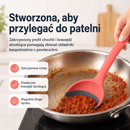 🥄 Silikonowa łyżka i łopatka 2 w 1 – Wielofunkcyjne narzędzie do gotowania i serwowania ✨