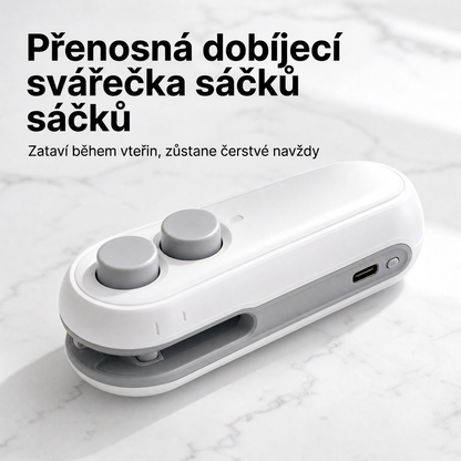 Vitalisys® Przenośna ładowalna zgrzewarka do woreczków – 2w1 USB-C mini urządzenie do zgrzewania i cięcia ✨