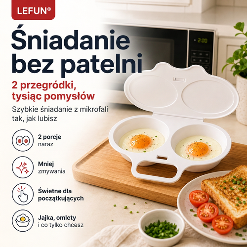 💎💎LEFUN® Szybka forma do śniadania do mikrofalówki – 2 przegródki, 2 smaki, nieskończone możliwości 🍳💥