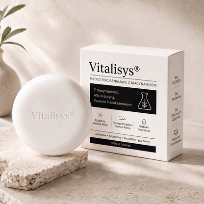 🔥🔥Vitalisys® Mydło rozjaśniające z niacynamidem na przebarwienia i piegi 💆‍♀️