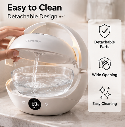💧 CSNORA® Smart Ultrasonic Humidifier – 600ml LED Desk Humidifier with Ambient Night Light