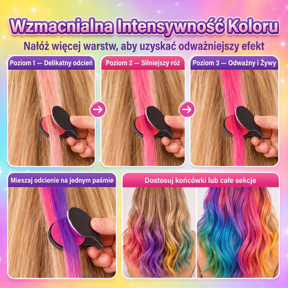 🌟Ostatni dzień -50% RABATU🔥🔥Zestaw 6 kolorowych tymczasowych kred do włosów z aplikatorem🌟