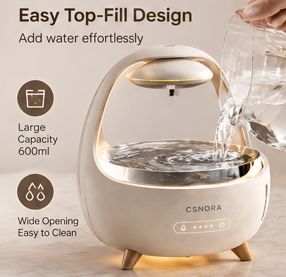 ✨ CSNORA® 600ml Ultrasonic Desk Humidifier – Warm Light & Whisper-Quiet Comfort