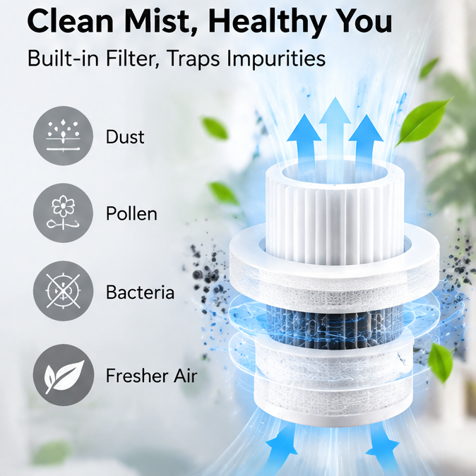 🌈 CSNORA® 3.0L Smart Humidifier – WiFi Control & Multicolor Night Light