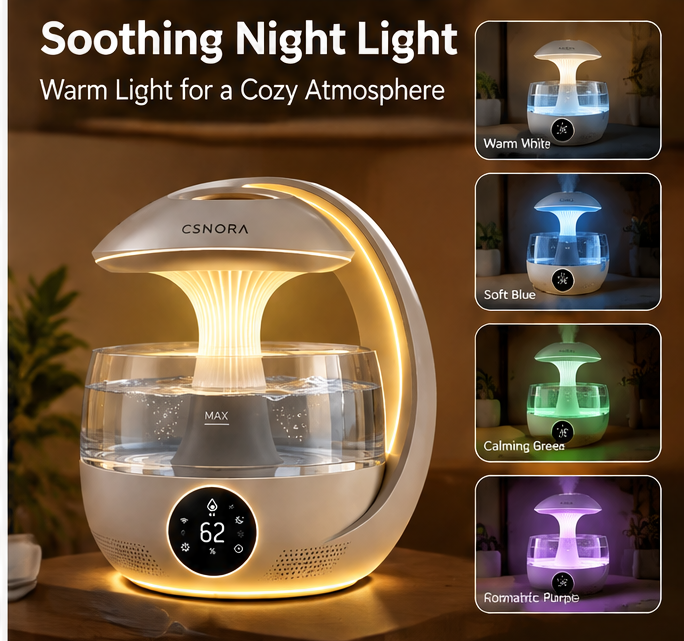 🌈 CSNORA® 3.0L Smart Humidifier – WiFi Control & Multicolor Night Light