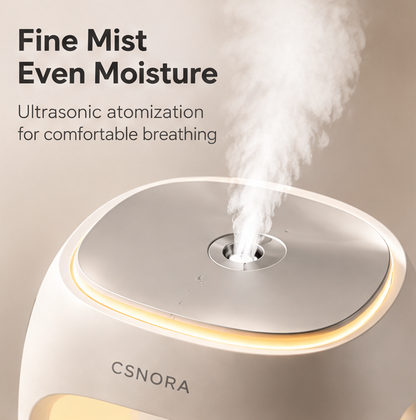 🫧 CSNORA® Bubble Humidifier – 7-Color Glow & Quiet Mist