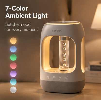 🫧 CSNORA® Bubble Humidifier – 7-Color Glow & Quiet Mist
