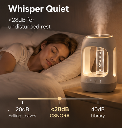🫧 CSNORA® Bubble Humidifier – 7-Color Glow & Quiet Mist