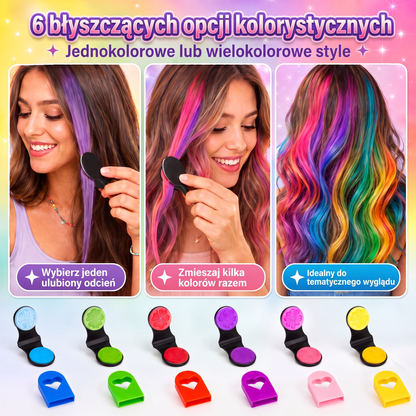 🌟Ostatni dzień -50% RABATU🔥🔥Zestaw 6 kolorowych tymczasowych kred do włosów z aplikatorem🌟