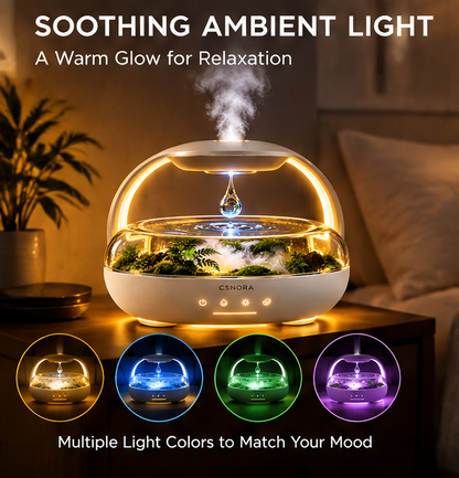 🌿 CSNORA® Rainforest Terrarium Humidifier – 650ml Anti-Gravity Mist & Mood Lighting