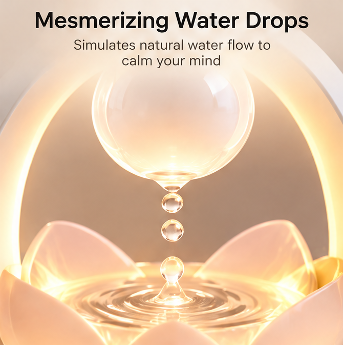 🌸 CSNORA® Lotus Water Drop Humidifier – 2-in-1 Aroma Diffuser & Warm Glow