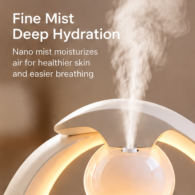 🌸 CSNORA® Lotus Water Drop Humidifier – 2-in-1 Aroma Diffuser & Warm Glow