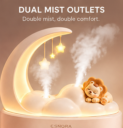 🐻 CSNORA® Crescent Moon Bear Humidifier – Dual Mist & Warm Night Light
