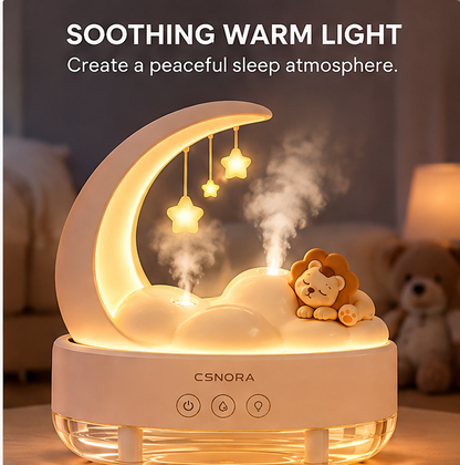 🐻 CSNORA® Crescent Moon Bear Humidifier – Dual Mist & Warm Night Light