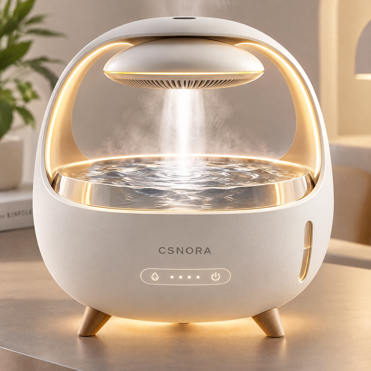 ✨ CSNORA® 600ml Ultrasonic Desk Humidifier – Warm Light & Whisper-Quiet Comfort