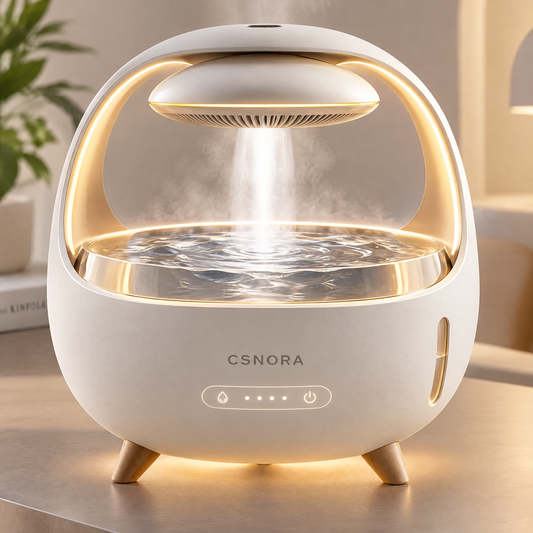 ✨ CSNORA® 600ml Ultrasonic Desk Humidifier – Warm Light & Whisper-Quiet Comfort