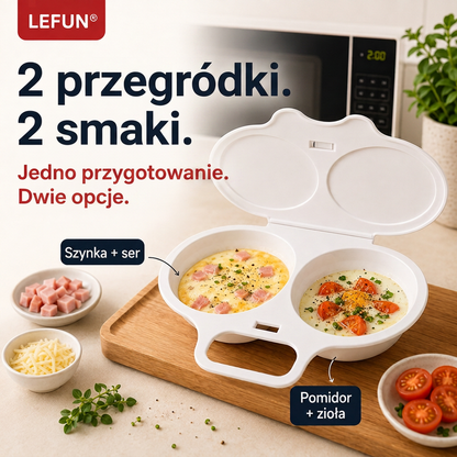 💎💎LEFUN® Szybka forma do śniadania do mikrofalówki – 2 przegródki, 2 smaki, nieskończone możliwości 🍳💥