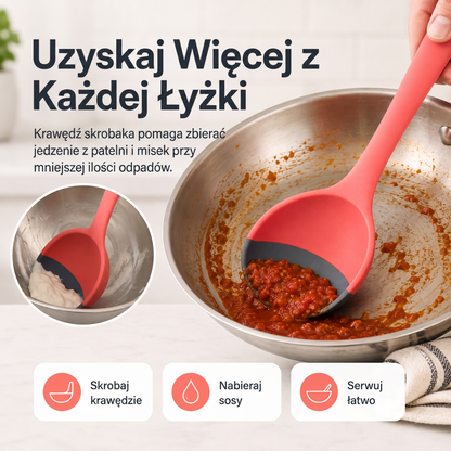 🥄 Silikonowa łyżka i łopatka 2 w 1 – Wielofunkcyjne narzędzie do gotowania i serwowania ✨