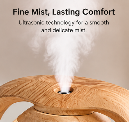 🍃 CSNORA® 500ml Wood Grain Humidifier – Aroma Diffuser & Warm Glow