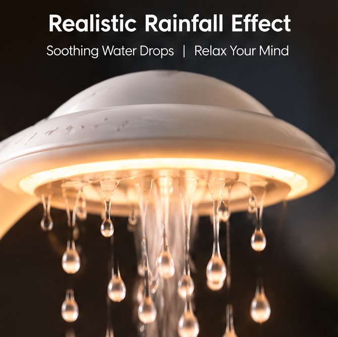 🪐 CSNORA® Planet Rain Cloud Humidifier – Rainfall Sounds & 7-Color Glow