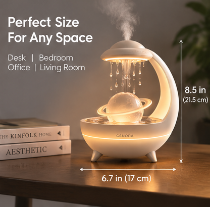 🪐 CSNORA® Planet Rain Cloud Humidifier – Rainfall Sounds & 7-Color Glow