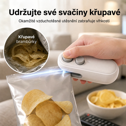 Vitalisys® Przenośna ładowalna zgrzewarka do woreczków – 2w1 USB-C mini urządzenie do zgrzewania i cięcia ✨