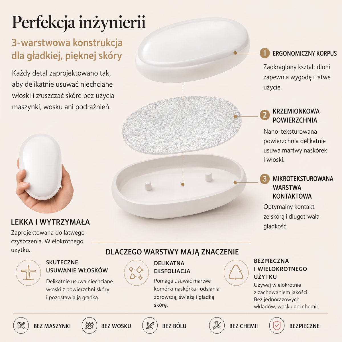 Vitalisys® Kryształowy depilator do ciała – Gładka skóra bez maszynki i wosku 💎