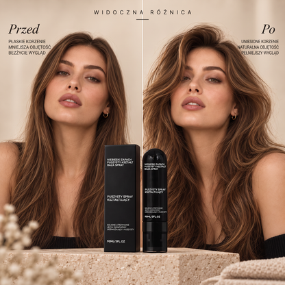 Vitalisys® Fluffy Hair – Modelujący spray zwiększający objętość włosów – lekka formuła dodająca objętości od nasady, zapewniająca naturalny ruch włosów i delikatny brzoskwiniowy zapach 💧