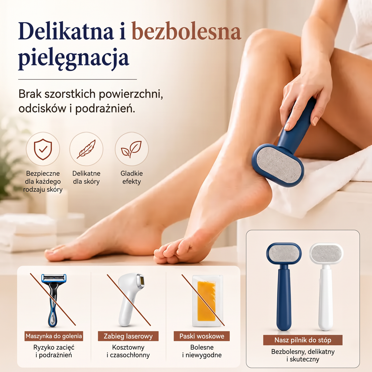 🔥🔥LEFUN® Precyzyjny pilnik do stóp – 🌟usuwa szorstką i zrogowaciałą skórę, pomaga wygładzić pięty i pozwala wygodnie zadbać o stopy w domu.