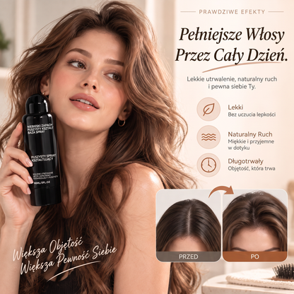 🌈🌈Vitalisys® Fluffy Hair – Modelujący spray zwiększający objętość włosów – lekka formuła dodająca objętości od nasady, zapewniająca naturalny ruch włosów i delikatny brzoskwiniowy zapach 👸