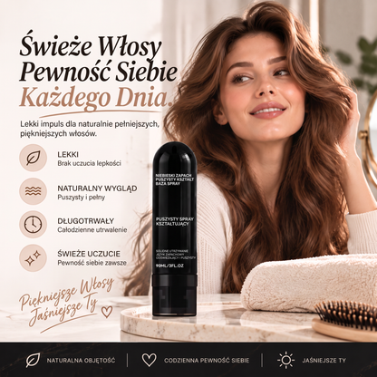 🔥🔥Vitalisys® Fluffy Hair – Modelujący spray zwiększający objętość włosów – lekka formuła dodająca objętości od nasady, zapewniająca naturalny ruch włosów i delikatny brzoskwiniowy zapach 👸