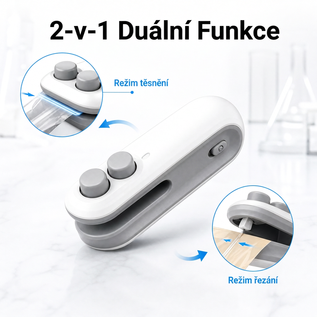 Vitalisys® Przenośna ładowalna zgrzewarka do woreczków – 2w1 USB-C mini urządzenie do zgrzewania i cięcia ✨