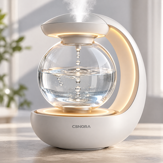 🌊 CSNORA® Anti-Gravity Water Drop Humidifier – Warm Glow & Ultra-Quiet Mist