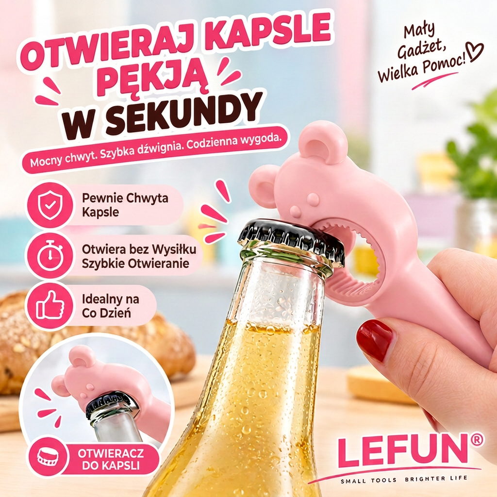 LEFUN® Otwieracz 4w1 👑 – Otwórz każde wieczko bez zbędnego wysiłku 💎
