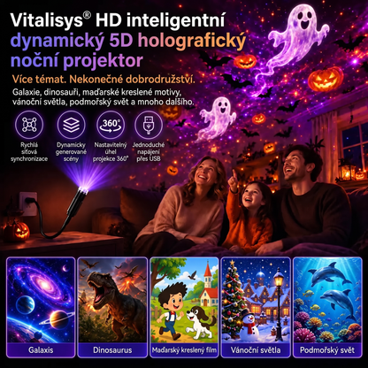 Vitalisys® 5D Inteligentny Projektor Gwiazd 🌌 – 30+ dynamicznych scen i sterowanie aplikacją 💖