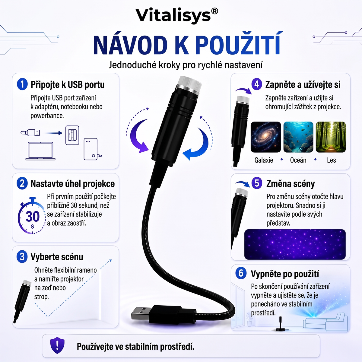 Vitalisys® 5D Inteligentny Projektor Gwiazd 🌌 – 30+ dynamicznych scen i sterowanie aplikacją 💎