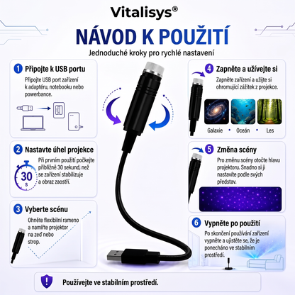 Vitalisys® 5D Inteligentny Projektor Gwiazd 🌌 – 30+ dynamicznych scen i sterowanie aplikacją 💎