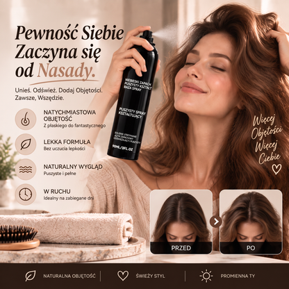 🔥🔥Vitalisys® Fluffy Hair – Modelujący spray zwiększający objętość włosów – lekka formuła dodająca objętości od nasady, zapewniająca naturalny ruch włosów i delikatny brzoskwiniowy zapach 👸