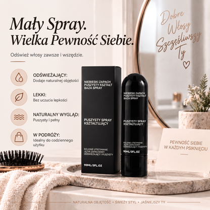 🔥🔥Vitalisys® Fluffy Hair – Modelujący spray zwiększający objętość włosów – lekka formuła dodająca objętości od nasady, zapewniająca naturalny ruch włosów i delikatny brzoskwiniowy zapach 👸