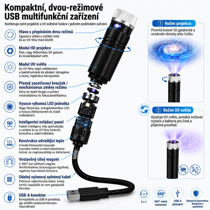 Vitalisys® 5D Inteligentny Projektor Gwiazd 🌌 – 30+ dynamicznych scen i sterowanie aplikacją 💖