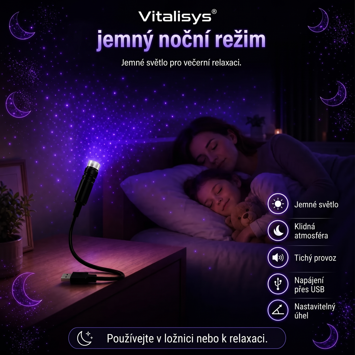 Vitalisys® 5D Inteligentny Projektor Gwiazd 🌌 – 30+ dynamicznych scen i sterowanie aplikacją 💎