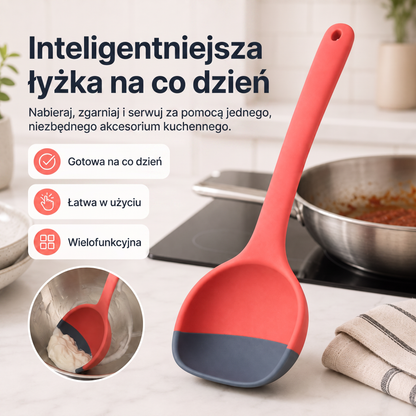 🥄 Silikonowa łyżka i łopatka 2 w 1 – Wielofunkcyjne narzędzie do gotowania i serwowania ✨