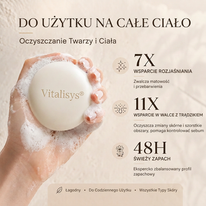 🔥🔥Vitalisys® Mydło rozjaśniające z niacynamidem na przebarwienia i piegi 💆‍♀️