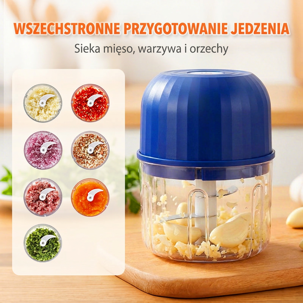 🔥🔥Bezprzewodowy elektryczny mini rozdrabniacz – Mocny pomocnik kuchenny do szybkiego siekania mięsa, warzyw i jedzenia dla dzieci✨