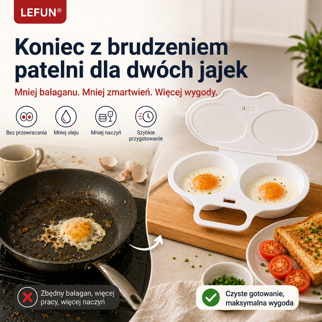 👑👑LEFUN® Szybka forma do śniadania do mikrofalówki – 2 przegródki, 2 smaki, nieskończone możliwości 🍳💥