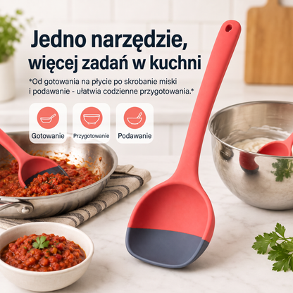 🥄 Silikonowa łyżka i łopatka 2 w 1 – Wielofunkcyjne narzędzie do gotowania i serwowania ✨