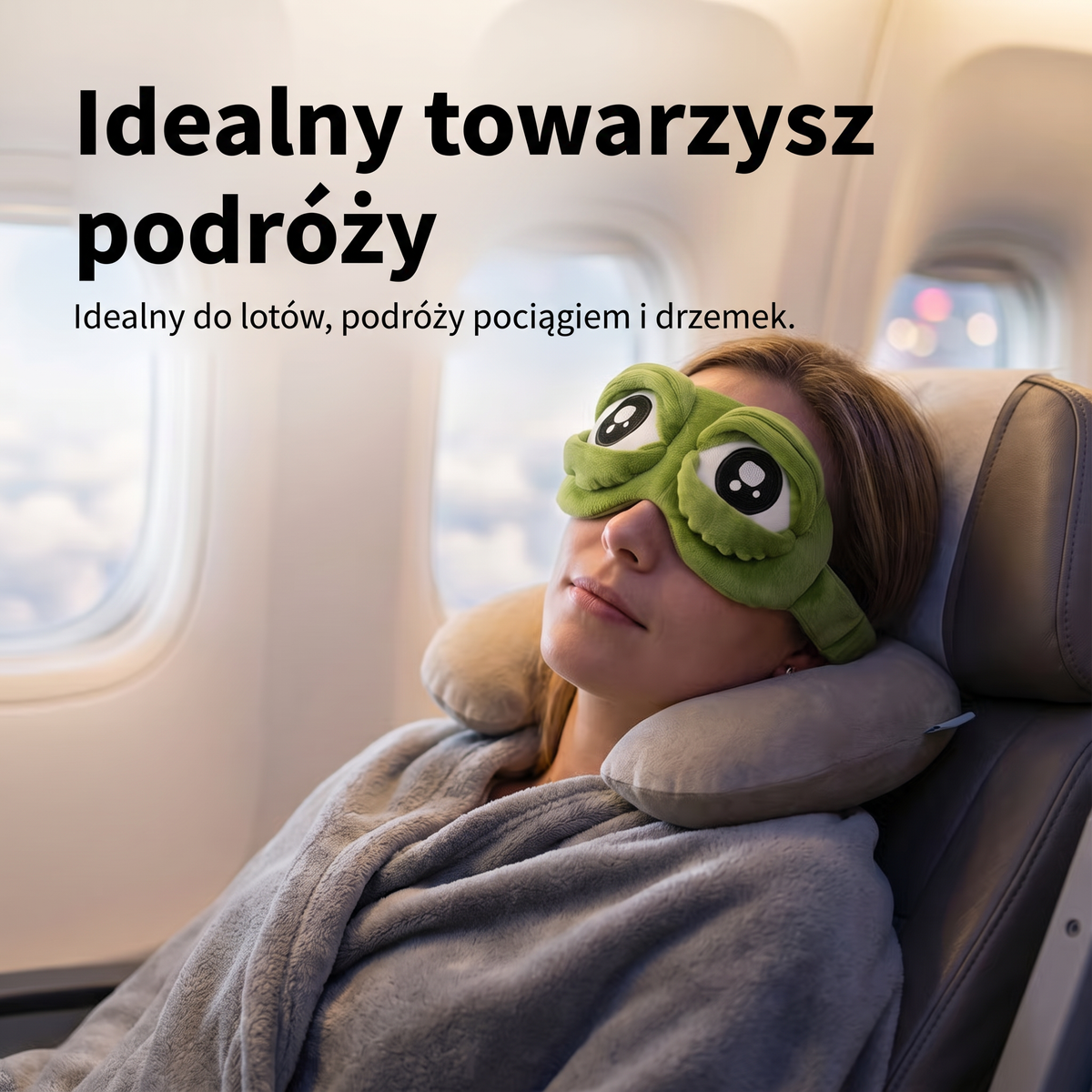 🔥🔥 Ostatni dzień – 49% rabatu 🎁 2026 3D Żabia Maska do Spania 🐸 Miękka i wygodna