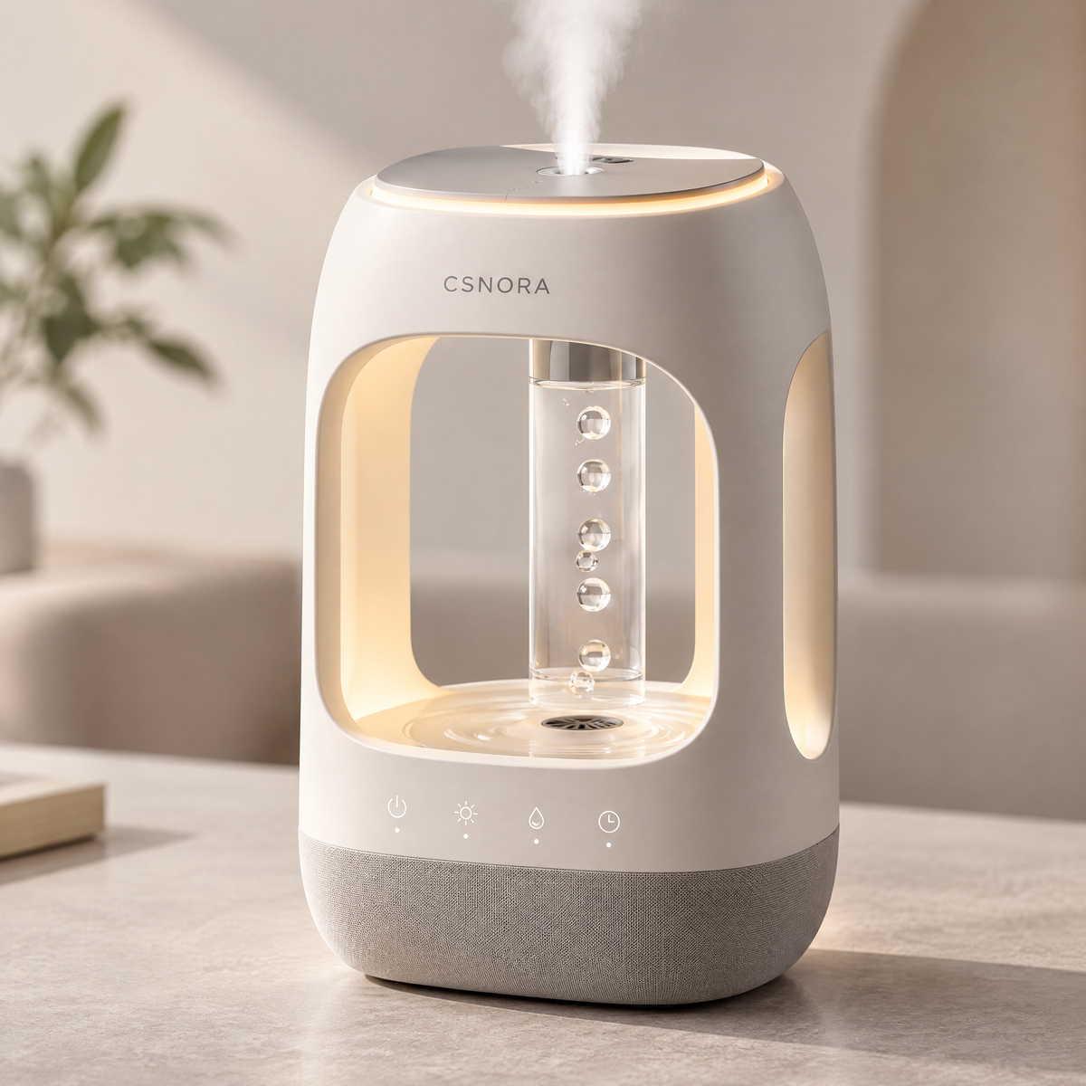 🫧 CSNORA® Bubble Humidifier – 7-Color Glow & Quiet Mist